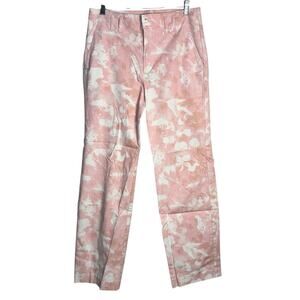 Anthropologie Pink Floral Straight Leg Pants – Size 8 – Cotton Stretch